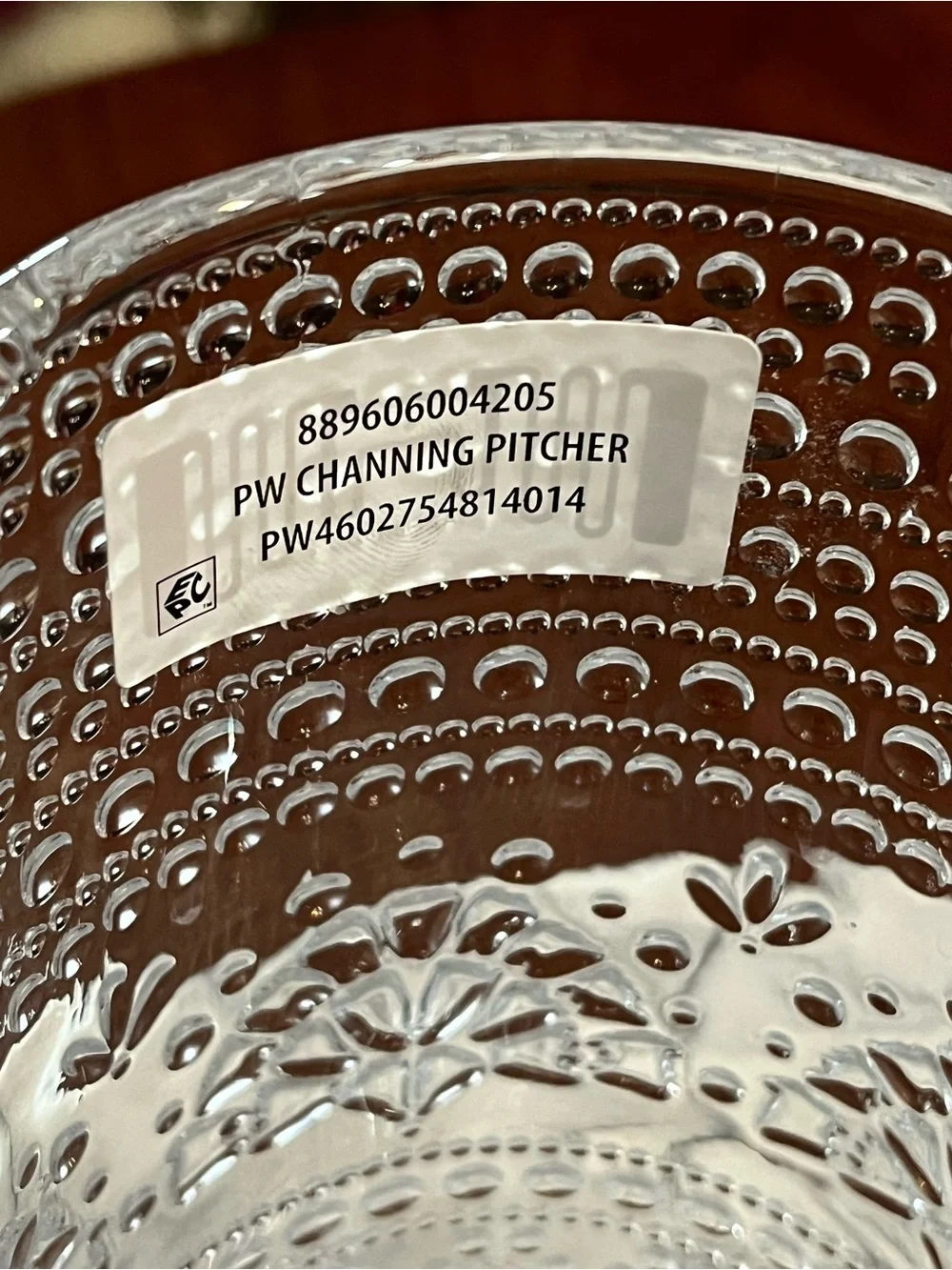NWT The Pioneer Woman Channing Clear Glass Pitcher 35oz Vintage Hobnail Floral